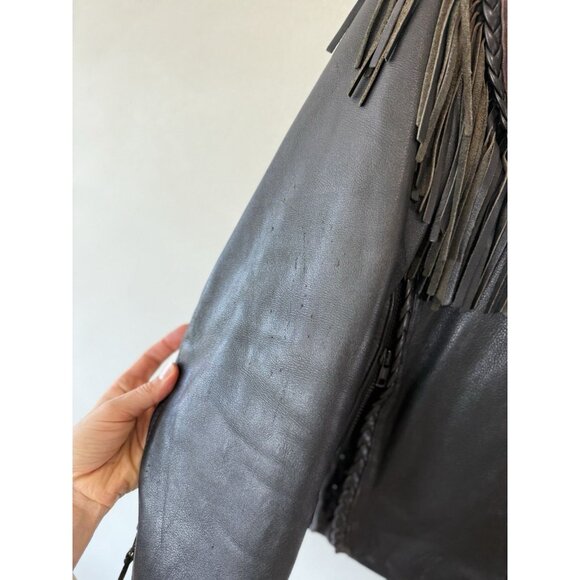 Harley Davidson Women's Willie G. Jacket Large Vintage Leather Jacket Black Red - Picture 7 of 12